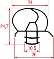 SNAP-IN GASKET 1850x600 mm