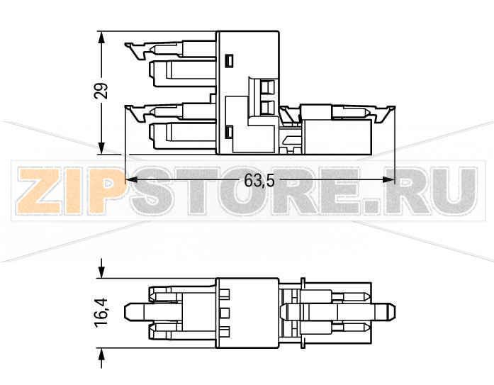 h-distribution connector; 3-pole; Cod. A; 1 input; 2 outputs; outputs on one side; 3 locking levers; for flying leads; white Wago 890-686 Protected against mismating and maintenance-freeLow profile with 4.4 mm pole spacing...