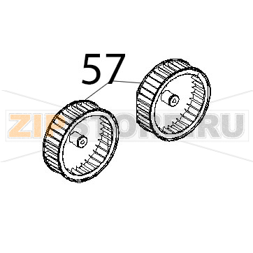 Ventola D=196, H61, 38 pale, dado M8 Unox XF 193 Ventola D=196, H61, 38 pale, dado M8 Unox XF 193Запчасть на деталировке под номером: 57
