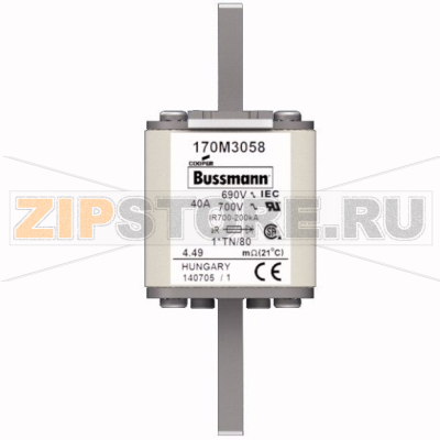 Предохранитель, 40 A, AC 690 В, 200 кА, DIN 1, 45x58x104 мм, aR, DIN, IEC Eaton FUSE 40A 690V 1 