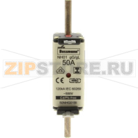 Предохранитель, 50 A, AC 500 В, 120 кА, NH01, gL/gG, IEC Eaton NH FUSE 50A 500V GL/GG SIZE 01