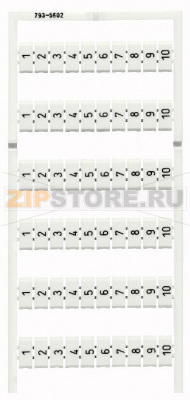 Маркировочная карта WMB; в картах; МАРКИРОВАНО; 1 ... 10&amp;10X; растягиваемые 5 - 5,2 мм; Вертикальная маркировка; с креплением на защелке; белые Wago 793-5602 