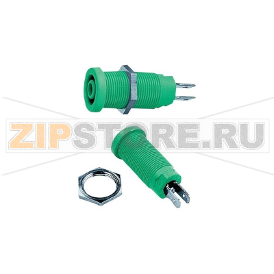 Розетка лабораторная, Ø контакта: 4 мм, зеленая Stäubli XEB-1R 