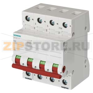 ВЫКЛЮЧАТЕЛЬ НАГРУЗКИ 63A 3-ПОЛ. +N КРАСНАЯ РУЧКА Siemens 5TL1663-1 