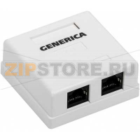 Розетка информационная настенная RJ45 кат. 5Е UTP 2 порта GENERICA