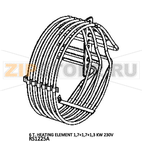 ТЭН 6 T. 1,7+1,7+1,3кВт, 230В Unox XVC 105E (4,7кВт) ТЭН 6 T. 1,7+1,7+1,3кВт, 230В Unox XVC 105E (4700Вт)Запчасть на деталировке под номером: 44Название запчасти на английском языке: 6 T. Heating element 1,7+1,7+1,3 KW 230V Unox XVC 105E