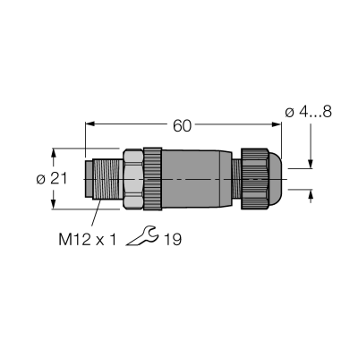 Разъем разборный Turck BSV8140-0/9 