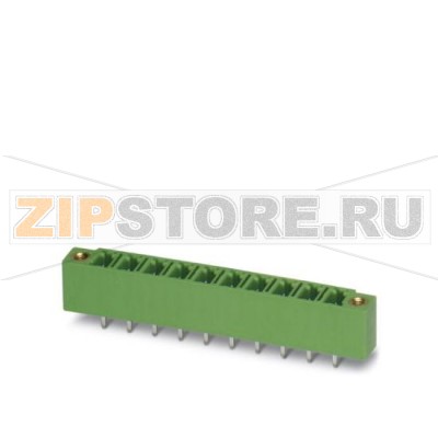 Ответная часть разъема Phoenix Contact MCV 1,5/ 3-GF-5,08 Номинальный ток: 8 А, Расчетное напряжение (III/2): 320 В, Полюсов: 3, Размер шага: 5,08 мм, Цвет: зеленый, Поверхность контакта: олово, Монтаж: пайка.Минимальный заказ: 50 шт.Упаковка: 50 шт.