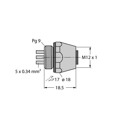 Разъем панельный Turck FKW5L 