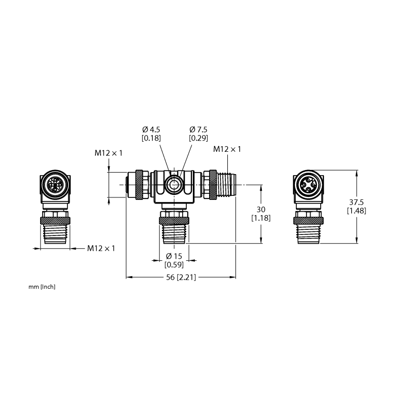 Разветвитель 2-х канальный Turck VT2-FKM4.4-FSM4.4-FSM4.4 