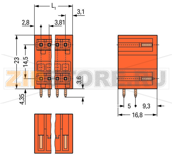MCS MINI Двухуровневая вилка THT; 1.0 x 1.0 mm solder pin; угловые; 100% защита от неправильного подсоединения; Шаг контактов 3,81 мм; 8-пол.; оранжевые Wago 734-434 Сечение контактов 1 x 1 мм позволяет проводить ток до 10 A100% защита от неправильного подсоединенияВозможны варианты кодировки...