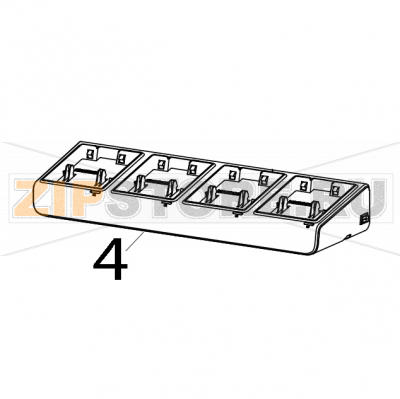 4-Slot battery charger station, CN TSC Alpha-40L (R) 4-Slot battery charger station, CN TSC Alpha-40L (R)Запчасть на деталировке под номером: 4