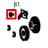 Tapping screw, P, NI, Φ6FW, Φ2.6*4, tap III Godex RT230