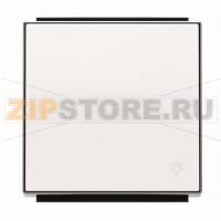 Клавиша для одноклавишных выключателей/переключателей/кнопок с символом "Свет" и линзой подсветки, альпийский белый ABB 2CLA850440A1101