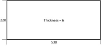 DOOR GLASS FOR OVEN 530x220x6 mm