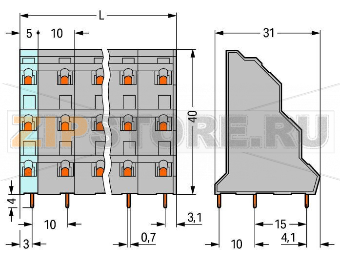 Трехуровневая клемма на печатную плату; 2,5 мм; Шаг контактов 10 мм; 12-пол.; CAGE CLAMP®; 2,50 mm; серые Wago 737-704 Клеммные колодки с соединением CAGE CLAMP®, монтаж проводников при помощи отверткиВысокоплотная трехуровневая конструкция для компактного монтажа нескольких проводников в ограниченном пространствеИндивидуальная маркировка с помощью струйного принтера для всех уровней монтажаКлеммные колодки с объединяющими колодками для распределения потенциалов...