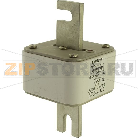 Предохранитель, 1250 A, AC 690 В, 200 кА, 3, 76x90x139 мм, aR, DIN, IEC Eaton FUSE 1250A 690V 3 
