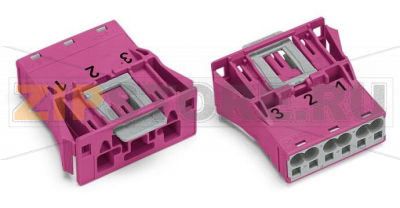 Защелкивающийся штекер; 3-пол.; Код. B; 4,00 mm; розовые Wago 770-793 Protected against mismating and maintenance-freePush-in CAGE CLAMP® spring pressure connection technology allows solid conductors to be simply pushed into a unit.Two wire connections per pole for loops or bridgesAdditional variable coding is possible.Components can be clearly printed on and color-coded to meet custom requirements....