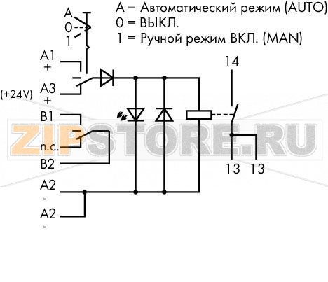Релейный модуль; Номинальное входное напряжение: 24 В пост.тока; 1 замыкающий контакт; Предельный длительный ток: 16 А; для ламповых нагрузок; Ручное/Выкл/автоматическое выключение; Красный индикатор состояния; Ширина модуля: 18 мм Wago 789-325 