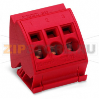 Клемма шины; для шин (10 x 3) мм; 3-пол.; без кнопок; 4 mm?; CAGE CLAMP®; 16,00 mm?; красные Wago 812-113