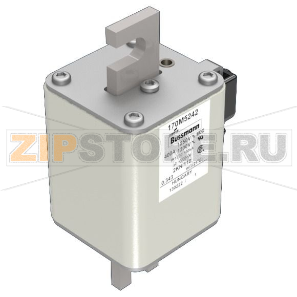 Предохранитель, 400 A, AC 1250 В, 100 кА, size 2, 61x77x138 мм, aR, DIN, IEC Eaton FUSE 400A 12 