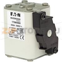 Предохранитель, 160 A, AC 1000 В, 125 кА, 1, 51x69x138 мм, aR, DIN, IEC Eaton FUSE 160A 1000V 1