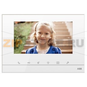 Видеопанель 4.3″ с индукционной петлёй, белый глянцевый ABB 2TMA070020W0058 