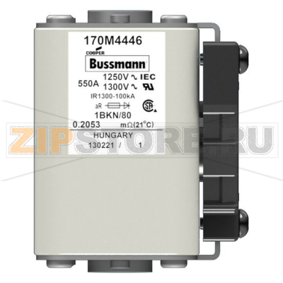 Предохранитель, 550 A, AC 1250 В, 100 кА, size 1, 53x69x80 мм, aR, IEC UL Eaton FUSE 550A 1250 
