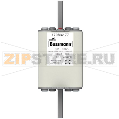 Предохранитель, 63 A, AC 690 В, 200 кА, DIN 1, 52x66x135 мм, gR, DIN, IEC Eaton FUSE 63A 690V D 