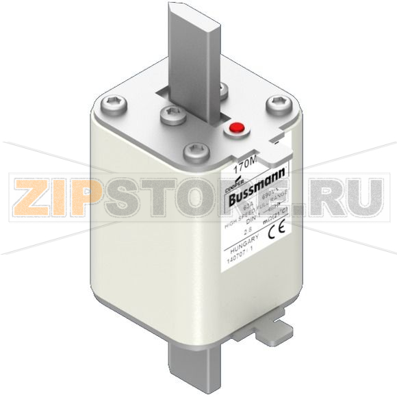 Предохранитель, 63 A, AC 690 В, 200 кА, DIN 1, 52x66x135 мм, gR, DIN, IEC Eaton FUSE 63A 690V D 