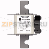 Предохранитель, 315 A, AC 690 В, 200 кА, size 1, 45x59x102 мм, aR, IEC UL Eaton FUSE 315A 690V