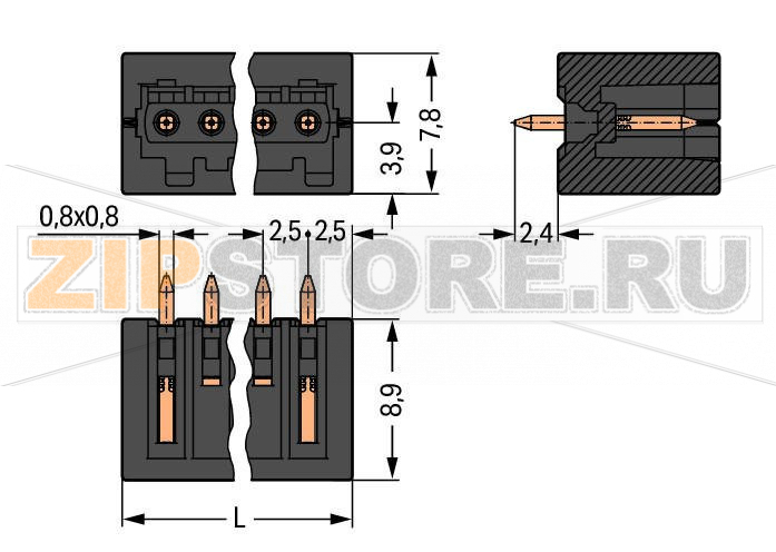 MCS MICRO Вилка под пайку THR; 0.8 x 0.8 mm solder pin; прямые; 100% защита от неправильного подсоединения; упаковка в ленте на бобине; Шаг контактов 2,5 мм; 4-пол.; черные Wago 733-334/105-604/997-446 Вилки для пайки оплавлением припоя для поверхностного монтажаДоступны в ленте на бобине для автоматической сборкиОптимальная теплопроницаемость благодаря дизайну корпуса контакта обеспечивает более низкие температуры пайки100% защита от неправильного подсоединенияВозможны варианты кодировки...