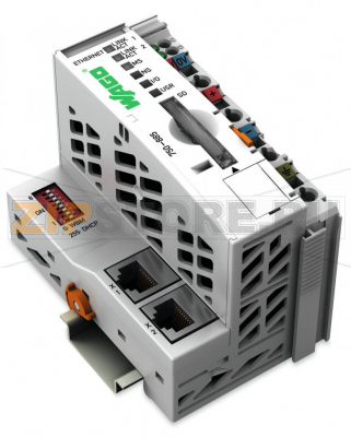 Контроллер ETHERNET; 3-е поколение; Слот для карт памяти SD; Дублирование передачи информации; светло-серые Wago 750-885 