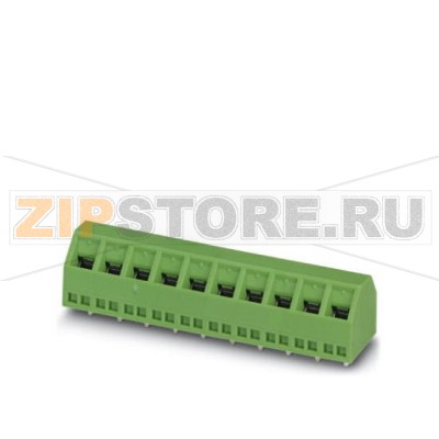 Клеммы для печатного монтажа Phoenix Contact SMKDSN 1,5/ 4 Номинальный ток: 13,5 А, Номинальное напряжение: 400 В, Размер шага: 5 мм, Полюсов: 4, Тип подключения: Винтовые зажимы, Монтаж: пайка, Направление подключения, проводник / печатная плата: 55 °, Цвет: зеленый.Минимальный заказ: 50 шт.Упаковка: 50 шт.