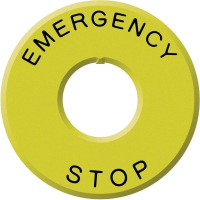 Табличка с обозначением "EMERGENCY STOP", 60 мм, желтая, 1 шт IDEC HWAV-27