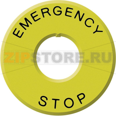 Табличка с обозначением &quot;EMERGENCY STOP&quot;, 60 мм, желтая, 1 шт IDEC HWAV-27 