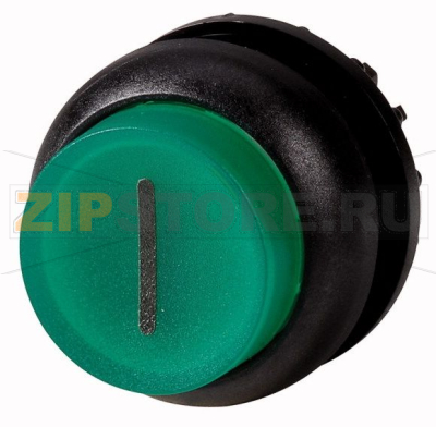 Головка кнопки с подсветкой, выступающие, без фиксации, зеленая Eaton M22S-DLH-G-X1 