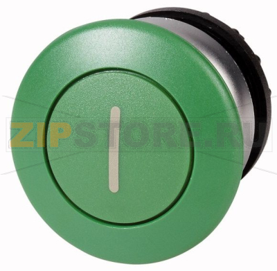 Кнопка грибовидная, RMQ-Titan, без фиксации, зеленая, с маркировкой Eaton M22-DP-G-X1 