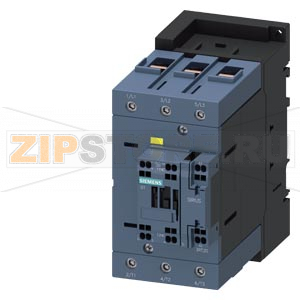 Контактор, AC-3, 95 А/400 В/60 &amp;#176;C, S3, трехполюсный, 83–155 В AC/DC, F-PLC-IN, с варистором, 1 НЗ, подключение на пружинных клеммах Siemens 3RT2046-3SF30 