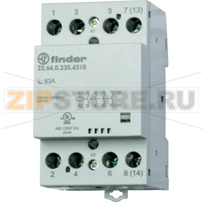 Контактор модульный 230 V (DC), 230 V (AC), 63 A Finder 22.64.0.230.4310 