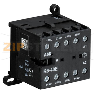 Миниконтактор K6-40-E, 3 А, 400 В, AC3, катушка: 48 В/АС ABB GJH1211001R0403 