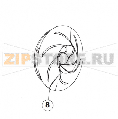 Impeller Apach AC800                         Impeller Apach AC800Запчасть на сборочном чертеже под номером:8Название запчасти Apach на итальянском языке: Impeller Apach AC800