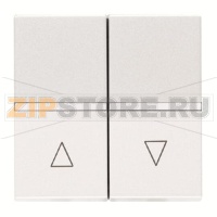 Механизм выключателя жалюзи клавишный, с фиксацией, двухмодульный, белый ABB 2CLA224410N1101