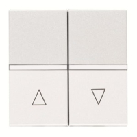 Механизм выключателя жалюзи клавишный, с фиксацией, двухмодульный, белый ABB 2CLA224410N1101