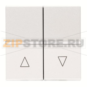 Механизм выключателя жалюзи клавишный, с фиксацией, двухмодульный, белый ABB 2CLA224410N1101 