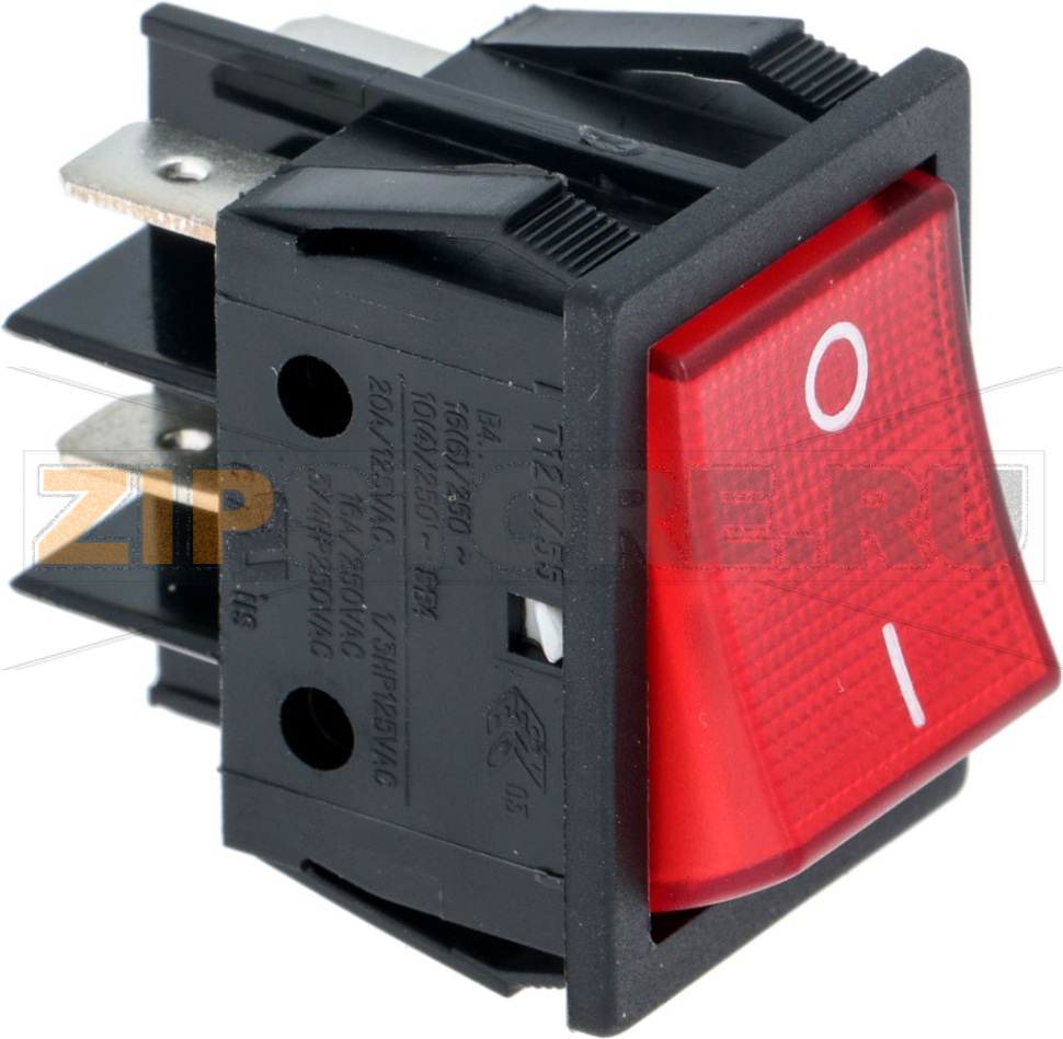ВЫКЛЮЧАТЕЛЬ ДВУХПОЛЮСНОЙ КРАСНЫЙ 16A 250V 