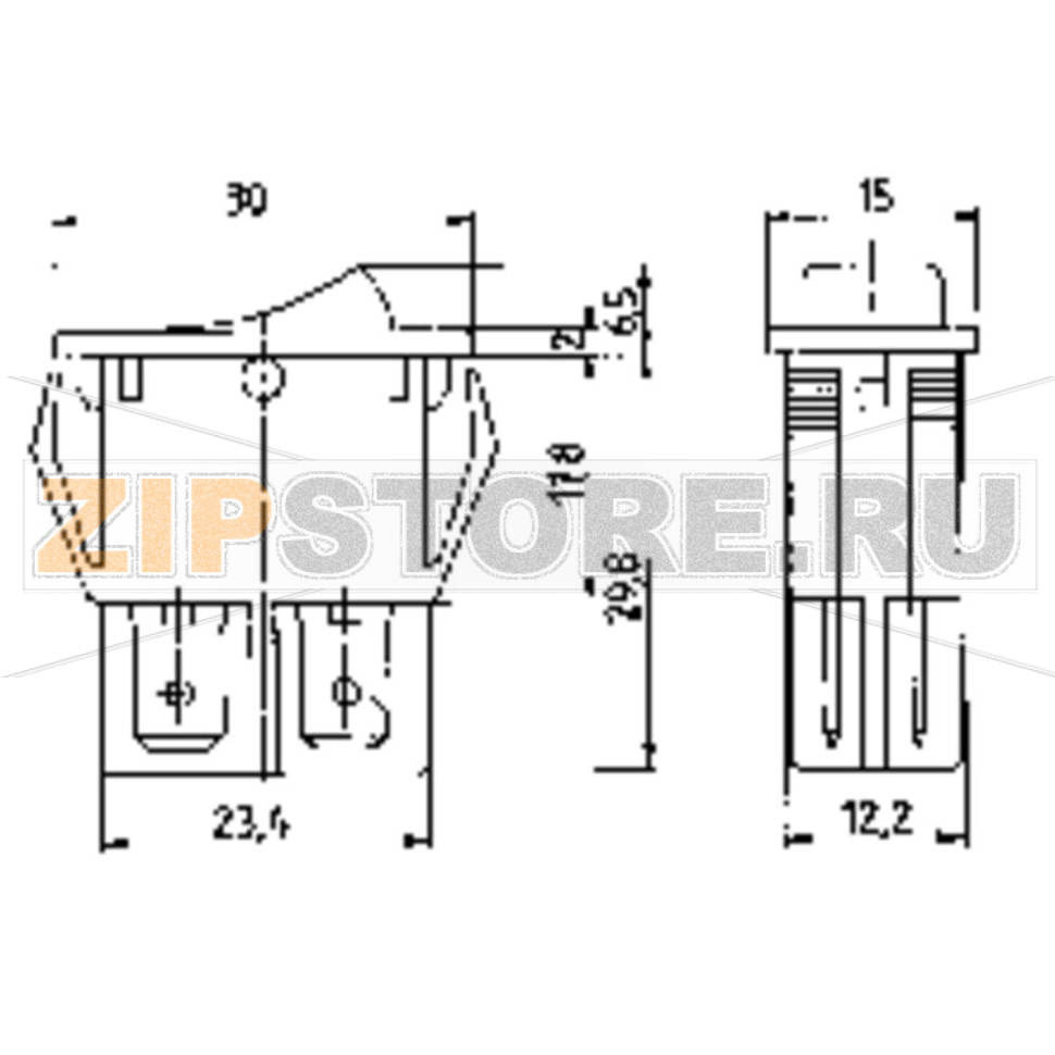 Переключатель клавишный 250 В/AC, 16 А, 2 x выкл/вкл, 1 шт Marquardt 1555.3104 