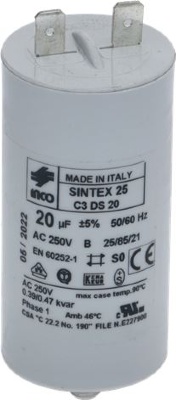 Capacitor 20Mf 250V Rpm 110-120V 