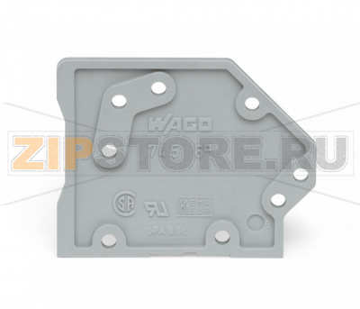 End plate; snap-fit type; 1.6 mm thick; gray Wago 745-300 