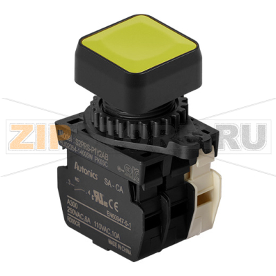 Выключатель кнопочный, Ø отверстия: 22/25 мм Autonics S2PRS-P1Y2AB 